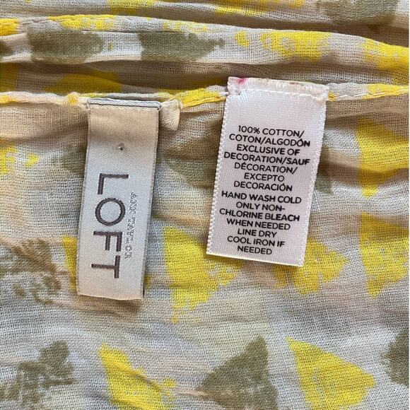 Ann Taylor LOFT Yellow Tan Fringe Scarf Wrap One Size - Picture 3 of 3